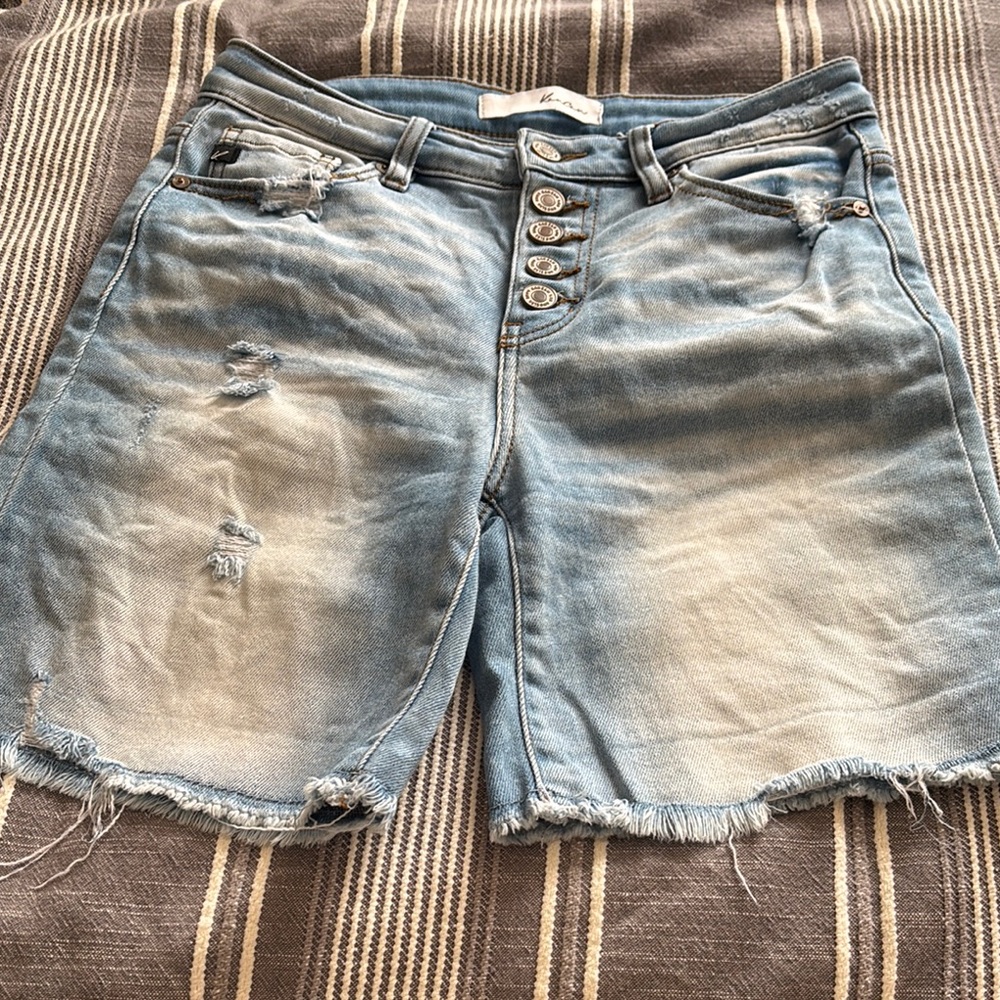 Denim Blue Distressed Women's Shorts